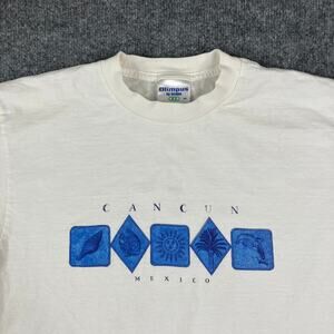 Olimpus T-Shirt Mens L White Cancun Mexico Graphic Short Sleeve Travel Souvenir